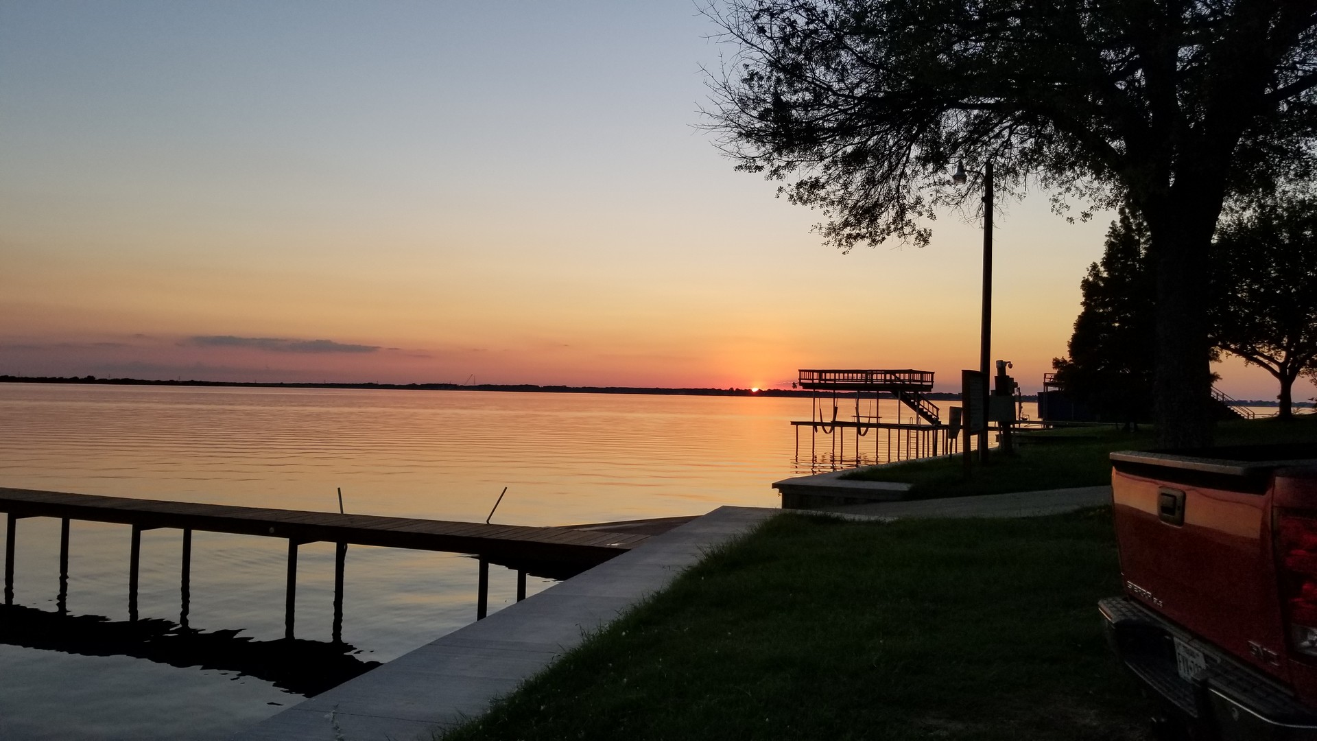 Image: Sunset at the boat dock